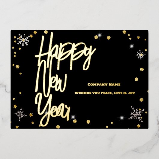 2024年明けましておめでとうございます カンパニーレッドリボン 箔シーズンカード (正面)