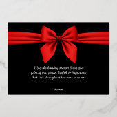 2024年明けましておめでとうございます カンパニーレッドリボン 箔シーズンカード (裏面)