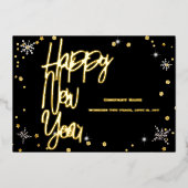 2024年明けましておめでとうございます 会社 赤いリボン 箔シーズンカード (正面)