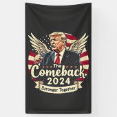 2024年最も偉大な復活、より強く団結して トランプ 横断幕 (縦)