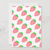 2024年最初の1歳の誕生日 ストロベリーピンクの赤ちゃん女の子 招待状 (裏面)