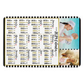 2024年月次カレンダーストライプ |写真カスタム写真 マグネット (横)