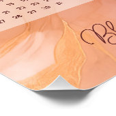 2024年月次カレンダーピーチスタイリッシュフローラ ポスター (コーナー)