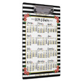 2024年月次カレンダーフローラストライプ |カスタム クリップボード (右)