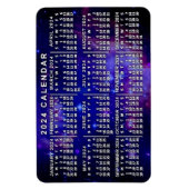2024年月次カレンダー星雲 マグネット (縦)