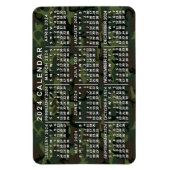 2024年月次カレンダー迷彩迷彩柄緑 マグネット (縦)