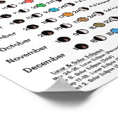 2024年月相・天文学カレンダー ポスター (角)