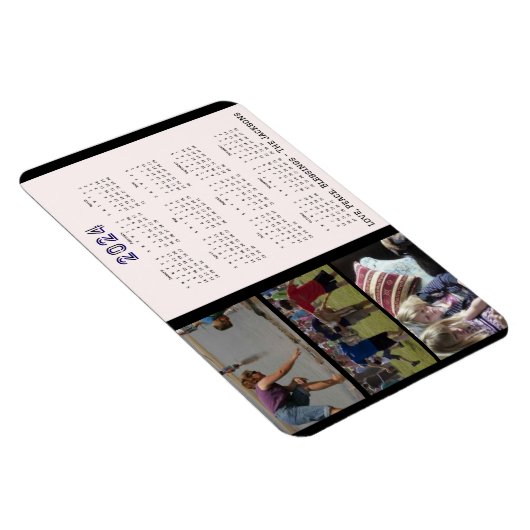 2024年正月の家族写真カレンダーの作成 マグネット (右側)