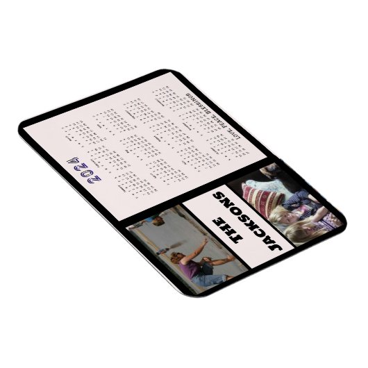 2024年正月ファミリー写真記憶カレンダー マグネット (右側)