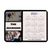 2024年正月ファミリー写真記憶カレンダー マグネット (横)