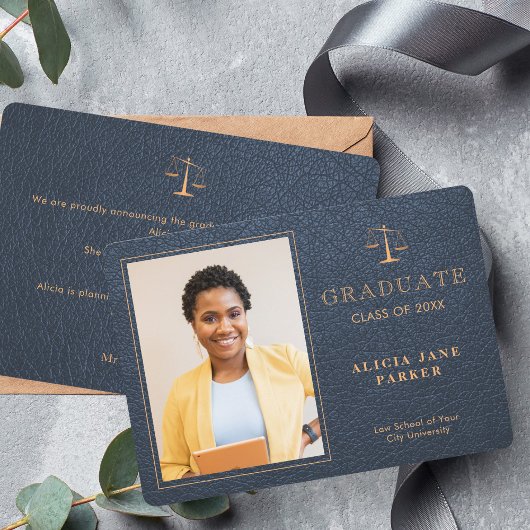 2024年法科卒業海軍金ゴールド写真 案内状