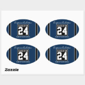 2024年海軍ブルーサッカー形状卒業のクラス 楕円形シール (シート)