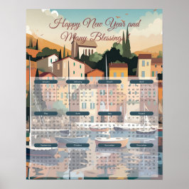 2024年海辺の町カレンダー ポスター