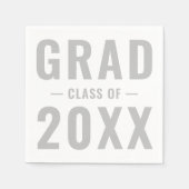 2024年灰色の白淡い色のタイポグラフィ スタンダードカクテルナプキン (正面)