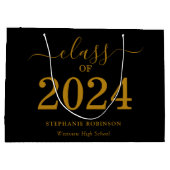 2024年版金ゴールドスクリプトのクラス卒業 ラージペーパーバッグ (裏面)