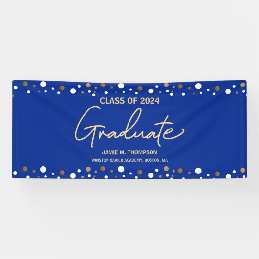 2024年王室の卒業のブルー金ゴールドクラス 横断幕 (横)
