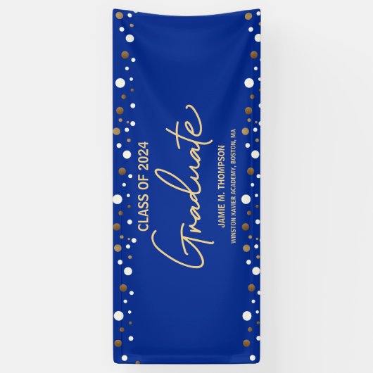 2024年王室の卒業のブルー金ゴールドクラス 横断幕 (縦)