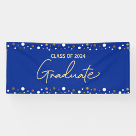 2024年王室の卒業バナーのブルー金ゴールドクラス 横断幕