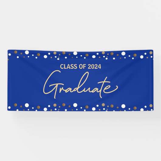 2024年王室の卒業バナーのブルー金ゴールドクラス 横断幕 (横)
