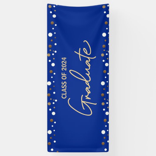 2024年王室の卒業バナーのブルー金ゴールドクラス 横断幕 (縦)