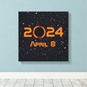 2024年皆既日食の日　星空 キャンバスプリント (インサイチュ (ウッドフロア))