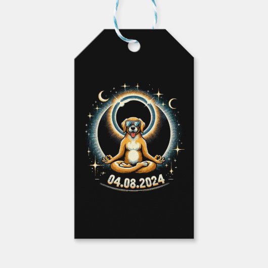 2024年皆既日食の犬 ギフトタグ (正面)