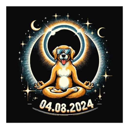 2024年皆既日食の犬 フォトプリント            (正面)