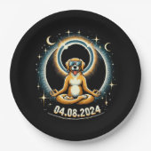 2024年皆既日食の犬 ペーパープレート (正面)