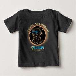 2024年皆既日食イダベルオクラホマ猫好き ベビーTシャツ