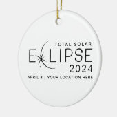 2024年皆既日食カスタムロケーション記念アクセサリー セラミックオーナメント (左)