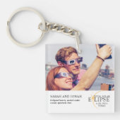 2024年皆既日食太陽の写真カップルのプレゼント キーホルダー (正面)