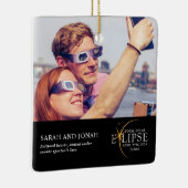 2024年皆既日食太陽の写真カップルのプレゼント セラミックオーナメント (右)