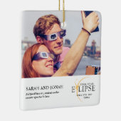 2024年皆既日食太陽の写真カップルのプレゼント セラミックオーナメント (右)