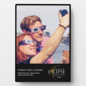 2024年皆既日食太陽の写真カップルのプレゼント フォトプラーク (正面)