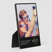 2024年皆既日食太陽の写真カップルのプレゼント フォトプラーク (側面)