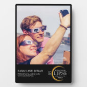 2024年皆既日食太陽の写真カップルのプレゼント フォトプラーク (正面)