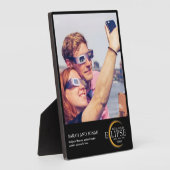 2024年皆既日食太陽の写真カップルのプレゼント フォトプラーク (側面)