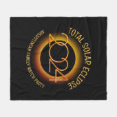 2024年皆既日食太陽の家族のお土産 フリースブランケット (正面(横))