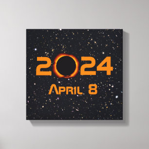 2024年皆既日食太陽の日星空 キャンバスプリント