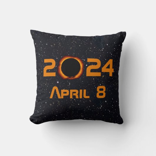 2024年皆既日食太陽の日星空 クッション (正面)