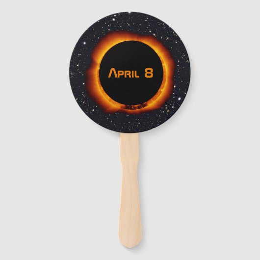 2024年皆既日食太陽の日星空 ハンドファン (裏面)