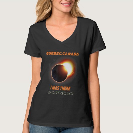 2024年皆既日食 ケベック カナダ 1 Tシャツ (正面)