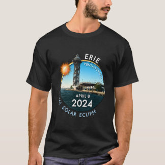 2024年皆既日食 ペンシルベニア州エリー Tシャツ
