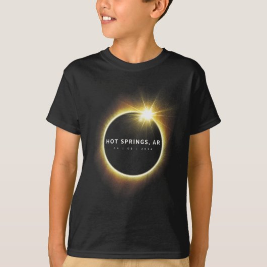 2024年皆既日食 ホットスプリングスAR 皆既日食 Tシャツ (正面)