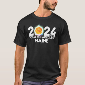 2024年皆既日食 メイン州 全天 Tシャツ