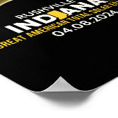 2024年皆既食太陽ののインディアナ ポスター (角)