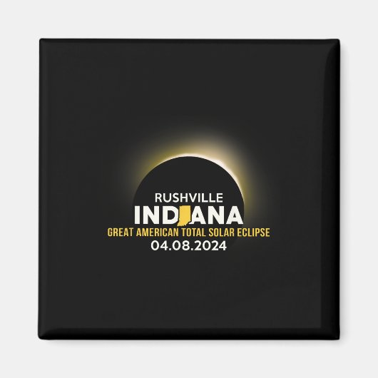 2024年皆既食太陽ののインディアナ マグネット (正面)