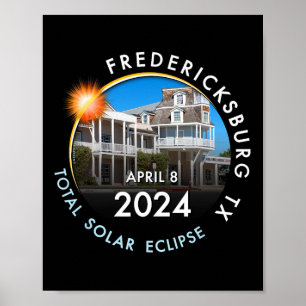 2024年皆既食太陽のトータリティFredericksburg T ポスター