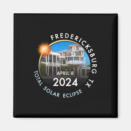 2024年皆既食太陽のトータリティFredericksburg T マグネット (正面)