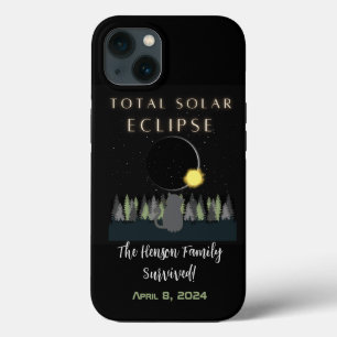 2024年皆既食太陽の遺族名前をカスタムする iPhone 13ケース